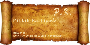 Pittik Kalliopé névjegykártya